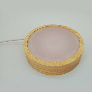 Dessous <span class=keywords><strong>de</strong></span> <span class=keywords><strong>verre</strong></span> lumineux Led avec Base en bois pour boissons, lampe <span class=keywords><strong>de</strong></span> nuit, support en bois pour images en <span class=keywords><strong>verre</strong></span> <span class=keywords><strong>de</strong></span> cristal - Product Image 2