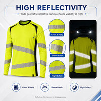 Chemise de sécurité respirante jaune fluorescente anti-UV pour hommes, haute visibilité, uniforme de sécurité réfléchissant, travaux de construction
