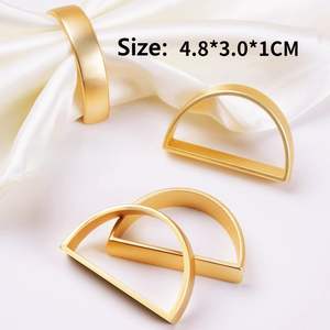 Juego de Anillos <span class=keywords><strong>para</strong></span> Servilletas de Boda, Aleación Dorada Pulida en Forma de D, Porta Servilletas <span class=keywords><strong>para</strong></span> Decoración de Mesa de Despedida de Soltera, Decoración de Mesa <span class=keywords><strong>para</strong></span> Cena - Product Image 5