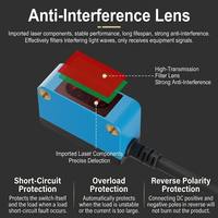 Sensor Fotoelektrik Inframerah Tipe Through-beam 5mm-10m Jarak Dapat Diatur Saklar Optik Inframerah Sensor Deteksi Objek