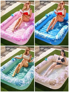 <span class=keywords><strong>Hamaca</strong></span> Inflable Plegable Azul para Broncearse en la Piscina, con Fondo <span class=keywords><strong>de</strong></span> Malla, Cama Refrescante para Tomar el Sol en el Lago al Aire Libre - Product Image 3