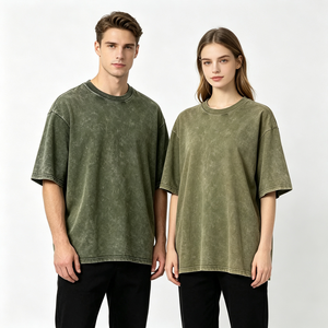T-shirt surdimensionné en coton délavé personnalisé pour homme, broderie personnalisée, coupe ample, t-shirt graphique épais de qualité supérieure - Product Image 2