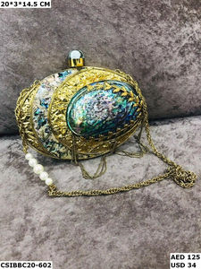 Diseñador-Exclusivo exquisitamente hecho a mano nupcial latón madre de perla embragues elegante moda estilo noche ocasiones bolsa - Product Image 4