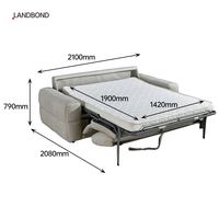 Canapé pliant ergonomique multifonction en tissu 2 places, canapé paresseux avec matelas en mousse à mémoire de forme, canapé-lit convertible