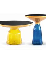Table basse en verre trempé avec base en verre transparent