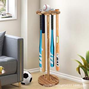 Support de bâton de baseball en bois massif 1,3 po/33 mm 1,5 po/38 mm, porte-parapluie multifonction, couleur rétro - Product Image 4