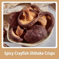 Croustilles de crevettes épicées aux champignons shiitake VF, collation déshydratée croustillante, fabricant en gros, fournisseur OEM, exportateur