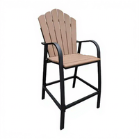 Chaises de bar en plastique HIPS au design bois, vue de dessus, pour la maison, l'extérieur, le patio, ensemble de meubles