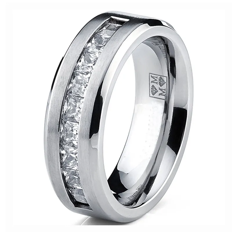 Hot-selling Fashion Cubic Zirconia Men Ring Europe And America Luxury Wedding Band Engagement Party Ring