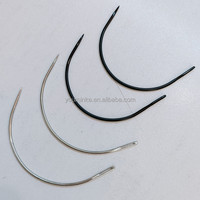 Aiguilles courbées en forme de C pour l'extension de cheveux, le tissage de trames, l'emballage de perruques en dentelle et couleurs dorées, noires, argentées