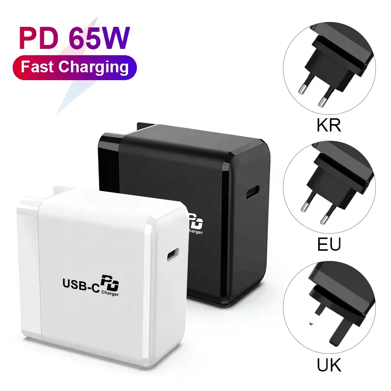 PD65W Power Adapter 1Port Wall Charger for Apple Macbook for iPhone Samsung for Huawei Xiaomi For iPad