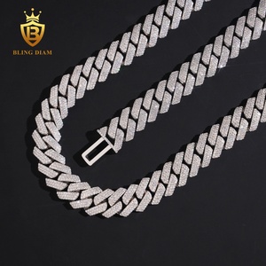 Mặt dây chuyền Hip Hop kiểu dây Cuban Link 15mm ba hàng, bạc 925, đá Moissanite VVS, giá sỉ kho Mỹ, máy kiểm tra kim cương - Product Image 5