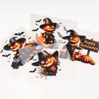 Transferts thermocollants personnalisés sur le thème d'Halloween, imprimés en plastisol, écologiques, lavables, pour t-shirts et vêtements