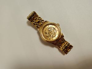 Montres-bracelets automatiques mécaniques pour hommes en acier inoxydable doré, personnalisées et sur mesure, avec motif dragon - Product Image 6