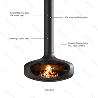 PANSEE OEM & ODM Cheminée suspendue à bois sans fumée, personnalisable, en acier au carbone épais, pour intérieur