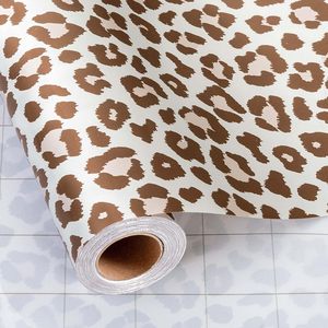 Brown Leopard Print <b>Wrapping</b> <b>Paper</b> 17 In X 32.8 Ft Single Side Recyclable Gift Wrap For Birthday Baby Shower Craft - Product Image 1