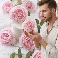 Bunga Peony Buatan dari Sutra, Buket Bunga Tiruan untuk Dekorasi Meja Pernikahan dan Hari Valentine