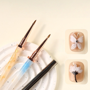 Ensemble de pinceaux triangulaires haut de gamme pour nail art, 2 pièces, stylo à <span class=keywords><strong>dessin</strong></span> pour ongles pour motifs <span class=keywords><strong>papillon</strong></span>, fleur, pétale, pour ongles à presser et détails de manucure - Product Image 3