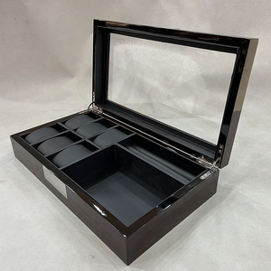 Custom Wooden Watch <b>Sunglasses</b> Jewelry Storage Box With Transparent Display Window High Quality Wooden Organizer Box With Logo - Product Image 3