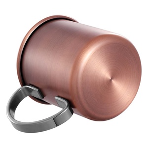 थोक प्राचीन बीयर वोडका कॉपर प्टेड मग 16 औंस स्टेनलेस स्टील धातु क्लासिक शिविर यात्रा पोर्टेबल कॉफी दूध कप - Product Image 4