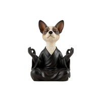 Meditierende Chihuahua-Statue aus Kunstharz, Spiritueller Wohnakzent, Handgefertigte Dekoration, Perfektes Geschenk für Tierliebhaber