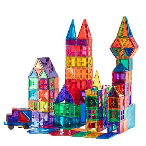 운동 기술 및 창의력 개발-다채로운 자석 건물 타일 아이들을위한 자기 건물 타일 장난감