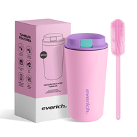 Mug à café isotherme réutilisable de 12 oz et 14 oz, anti-fuite, avec couvercle rabattable, en acier inoxydable
