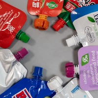 Emballage personnalisé pour yaourt, sachet en aluminium, 500 ml, sachet debout pour lait avec bec verseur