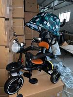 Nouveau tricycle pour bébé avec cadre en acier au carbone, poignée de poussée amovible, siège rotatif, tricycle pliable pour bébé et enfant de 2 à 4 ans