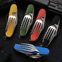 Couteau de randonnée multi-outils pliable et écologique en acier inoxydable pour 6 personnes, idéal pour le camping et les voyages
