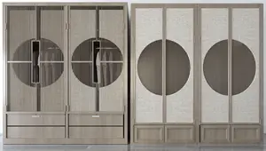 Factory Supply Gray Glossy Laminate Assemble Aluminum Glass Door Walk In Closet Wardrobe Cabinet