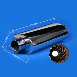 Résonateur d'échappement en acier inoxydable de 2,5 pouces, corps large de 350 mm, ton profond, haut débit, silencieux universel pour la performance automobile - Product Image 2
