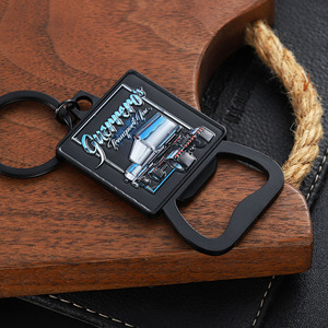 Nuevo llavero de abrebotellas de sublimación 3D personalizado, abridor de cerveza de coche mate negro, llaveros, regalo Vip promocional - Product Image 4