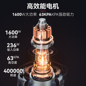 Aspirateur eau et poussière 1600W 63Kpa Haute puissance d'aspiration pour usage domestique et industriel - Product Image 1
