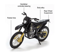 Modèle de moto 450 SX-F 1/18, miniatures portables, jouets de collection de simulation de moto de course pour enfants MENTORS