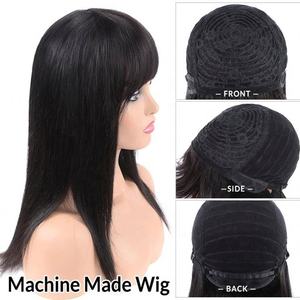 Pelucas de Cabello Humano Virgen Amygirl, 100% Cabello Brasileño Remy, Peluca de Encaje Transparente Hecha a Máquina con Flequillo para Mujeres Negras - Product Image 3