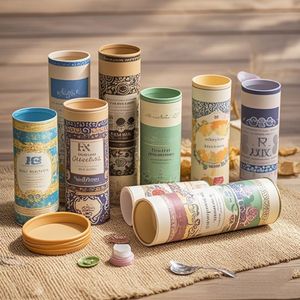 Custom Paper Tube Packaging for Tea Cylinder Coffee Bean Cardboard Tube Packaging Cylinder Packaging <b>Round</b> Paper <b>Box</b> - Product Image 6