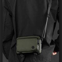 Sac bandoulière unisexe gris en polyester, motif uni, personnalisable, abordable, pour hommes
