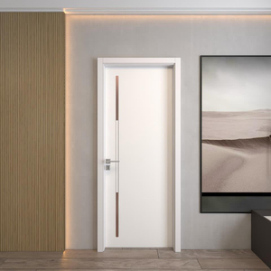 Puerta de Madera Moderna, Popular, de Diseño Simple, para Dormitorio, Puertas Interiores de Madera Sólida para Edificios Residenciales - Product Image 1