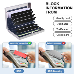 Porte-cartes <span class=keywords><strong>de</strong></span> crédit à blocage RFID en acier inoxydable avec fermeture à clip <span class=keywords><strong>Protecteur</strong></span> <span class=keywords><strong>de</strong></span> portefeuille et bloqueur <span class=keywords><strong>de</strong></span> cartes - Product Image 5