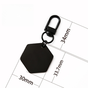 Llavero Hexagonal de Acero Inoxidable Personalizado, Colgante con Forma de Dije en Blanco, Grabado con Logotipo Personalizado, Mosquetón - Product Image 3