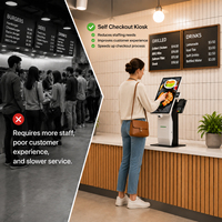 Terminal de Pago con Pantalla Táctil Inteligente para Pedidos de Autoservicio, con Código QR y Tarjeta, para Soluciones de Servicio de Alimentos en Cafeterías