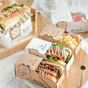 Confezionamento alimentare personalizzato Premium-<span class=keywords><strong>Sandwich</strong></span>, panetteria, Hot Dog Roll scatole con materiale ecologico e stampa personalizzata - Product Image 3