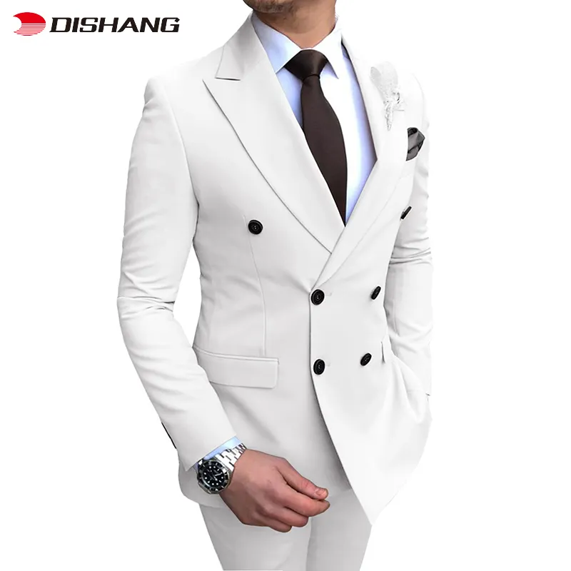 Оптовая продажа, высококачественный офисный костюм для мужчин, двубортный костюм из трех предметов