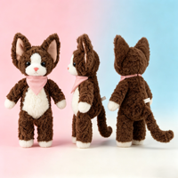 Peluche personnalisée en forme de chat Devon Rex bouclé, jouet en peluche pour enfant, figurine animale, cadeau d'anniversaire, vente en gros, mascotte