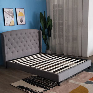 Luxury Italian Modern High Quality Fabric <b>Bed</b> Wood Frame Upholstered <b>Bed</b> Furniture for Bedroom Application - Product Image 3