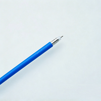 Câble coaxial semi-flexible RG402 RG141 0,141 pouce 50 ohms, gaine FEP bleue, câble de raccordement RF en cuivre plaqué argent
