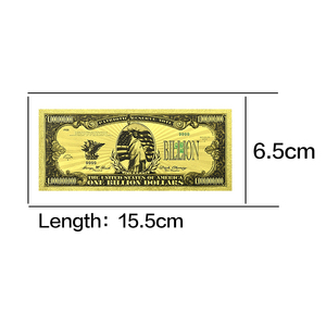 Billete <span class=keywords><strong>de</strong></span> 1 Millón <span class=keywords><strong>de</strong></span> Dólares Estadounidenses con <span class=keywords><strong>la</strong></span> <span class=keywords><strong>Estatua</strong></span> <span class=keywords><strong>de</strong></span> <span class=keywords><strong>la</strong></span> <span class=keywords><strong>Libertad</strong></span> en Lámina <span class=keywords><strong>de</strong></span> Oro, 15.5x6.5cm, Doble Cara, para Colección - Product Image 2