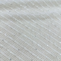 Dentelle en mohair tricotée à sequins, garniture scintillante perlée, tissu en mohair pour accessoires de vêtements DIY, idéal pour robes de soirée et robes de mariée