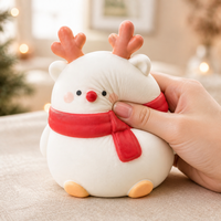 Jouet Squishy TPR Renne de Noël ASMR Anti-stress à Presser Jouet Fidget Rempli de Farine 15cm pour Enfants et Adultes Cadeau